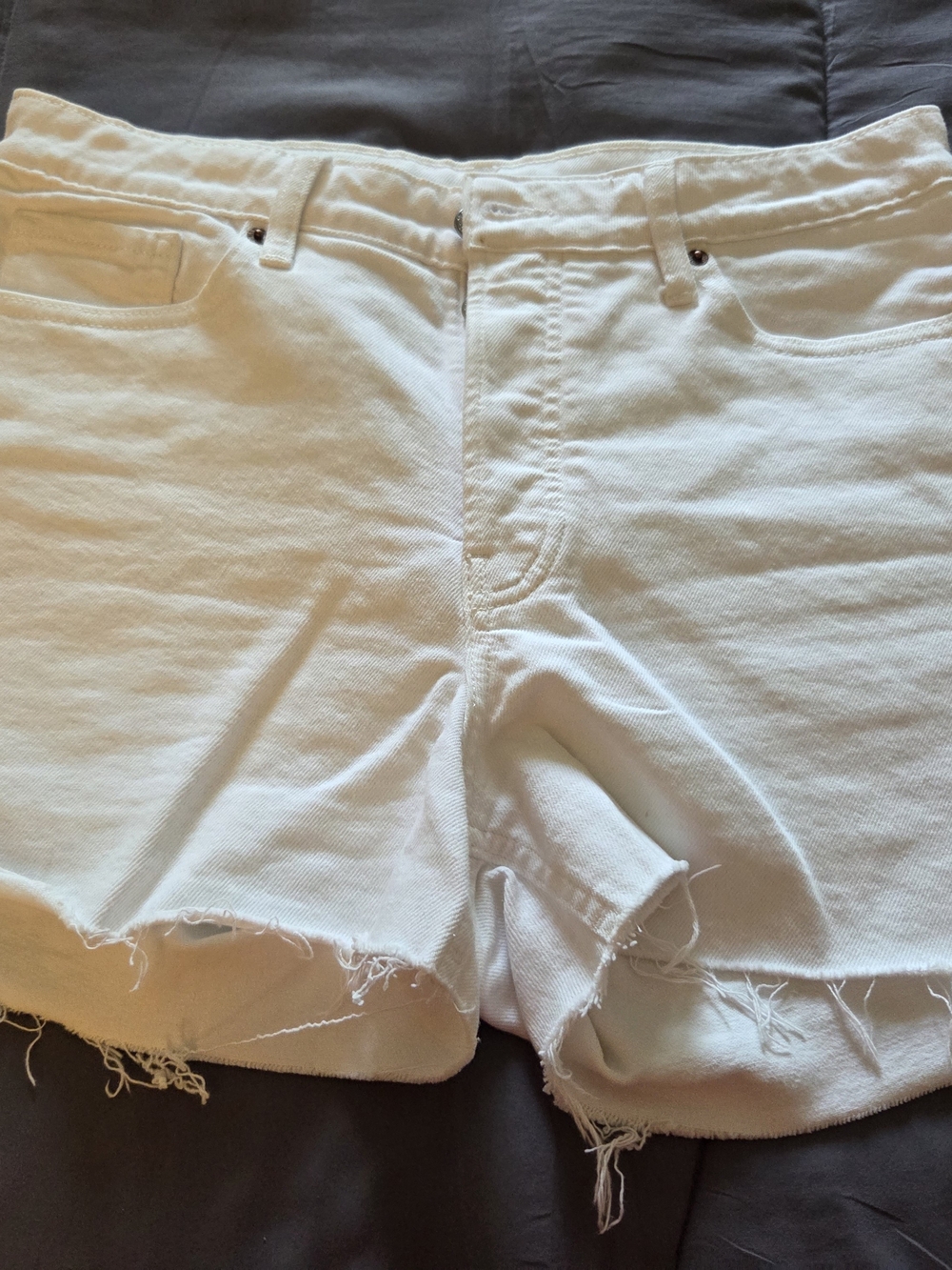 Old Navy White Denim High Rise O.G. Straight Shorts